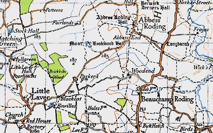 Old map of Woodend in 1946