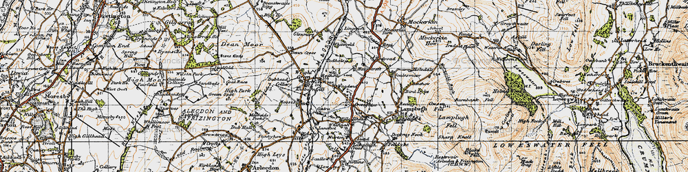 Old map of Woodend in 1947