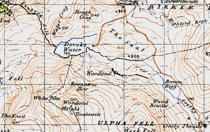 Old map of Wood Knotts in 1947