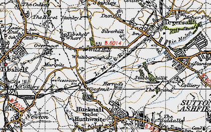 Old map of Woodend in 1947