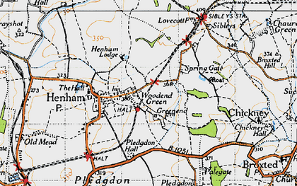 Old map of Woodend Green in 1946