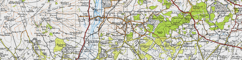 Old map of Woodfalls in 1940