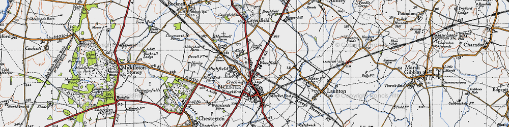 Old map of Woodfield in 1946
