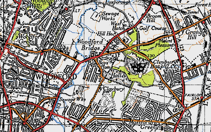 Old map of Woodford Bridge in 1946