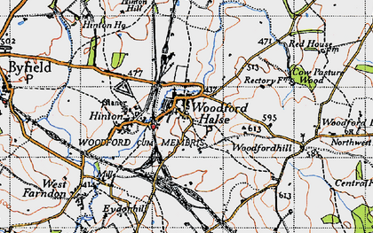 Old map of Woodford Halse in 1946