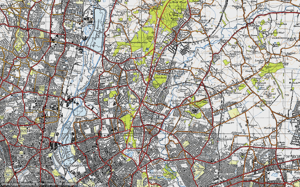 Old Map of Woodford Wells, 1946 in 1946
