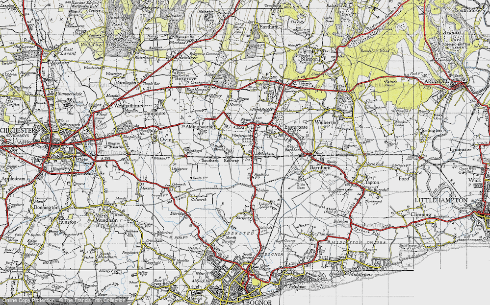 Old Map of Woodgate, 1945 in 1945