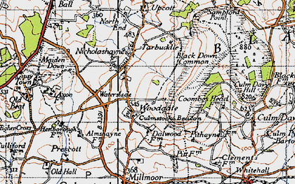 Old map of Woodgate in 1946