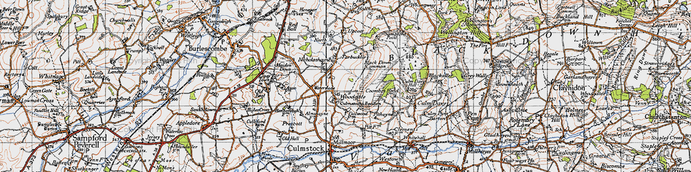 Old map of Woodgate in 1946
