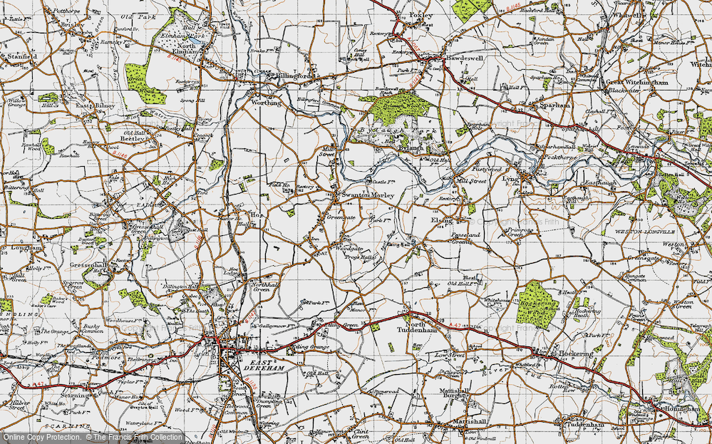 Old Map of Woodgate, 1946 in 1946