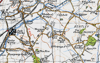 Old map of Woodgate in 1947