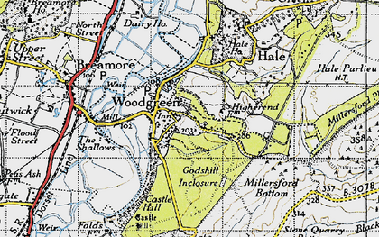 Old map of Woodgreen in 1940