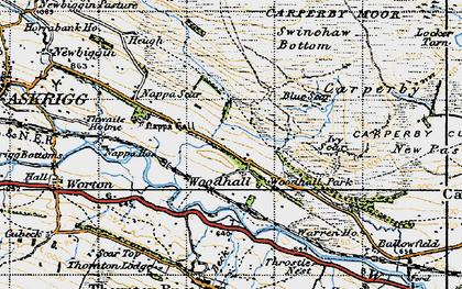 Old map of Woodhall in 1947