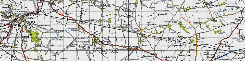 Old map of Babthorpe in 1947