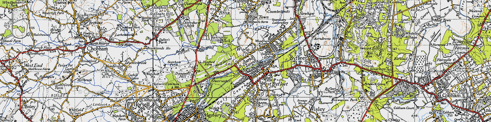 Old map of Woodham in 1940