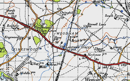 Old map of Woodham in 1946