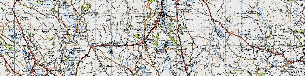Old map of Woodhey in 1947