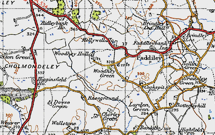 Old map of Woodhey Green in 1947
