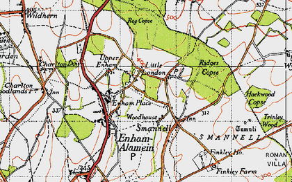 Old map of Woodhouse in 1945