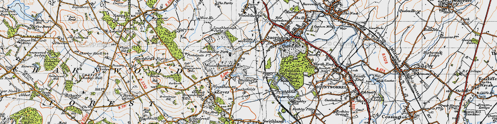 Old map of Woodhouse in 1946