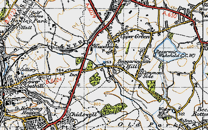 Old map of Woodkirk in 1947