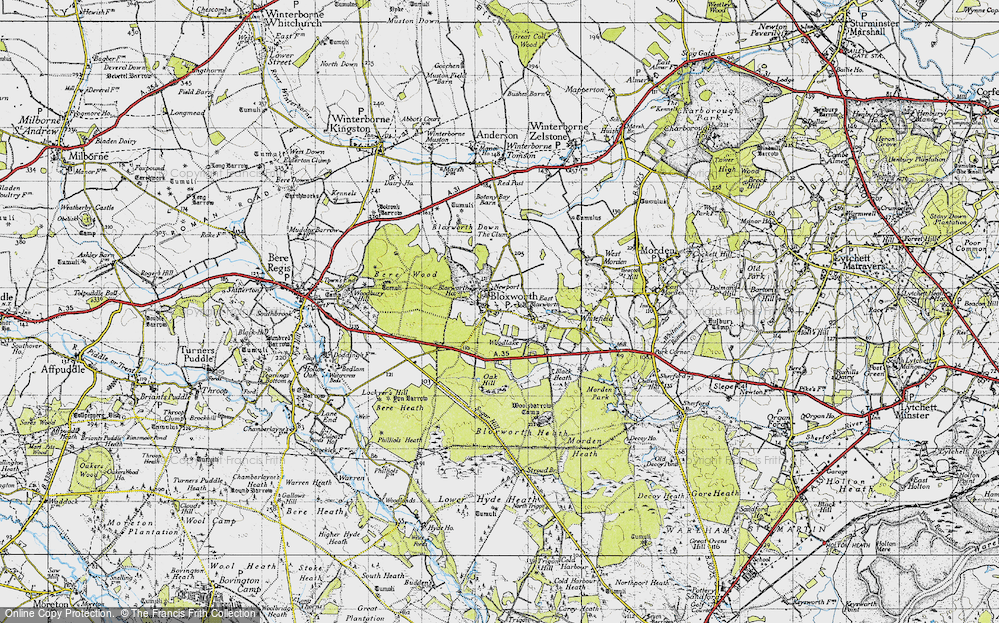 Old Map of Woodlake, 1945 in 1945