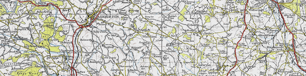Old map of Woodland in 1946