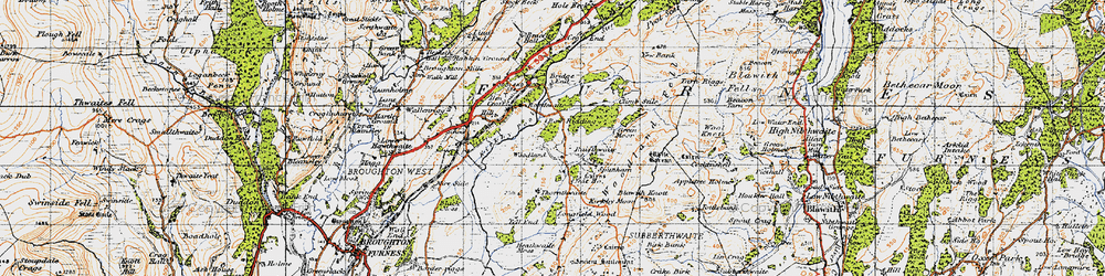 Old map of Woodland in 1947