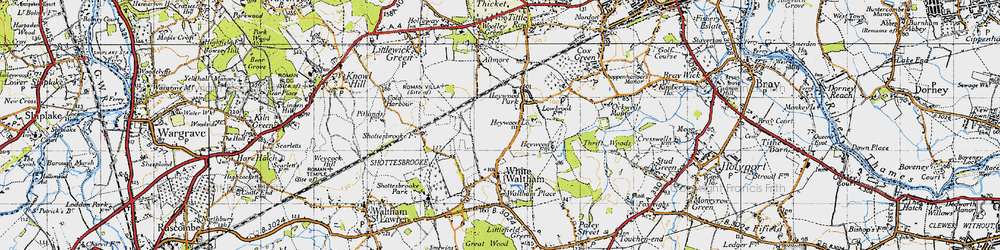 Old map of Woodlands Park in 1947