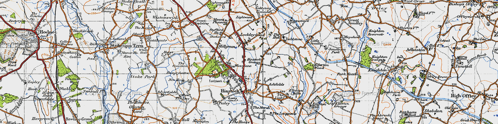 Old map of Woodlane in 1946