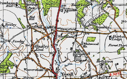 Old map of Woodlane in 1946
