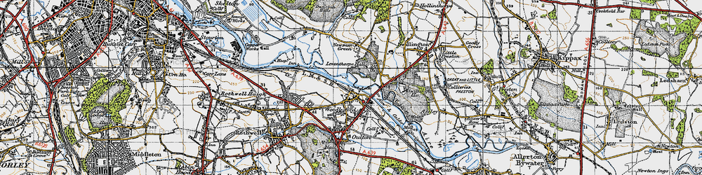 Old map of Woodlesford in 1947