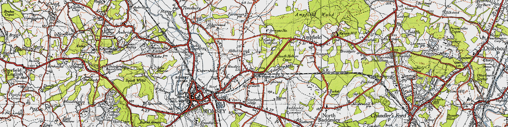 Old map of Woodley in 1945