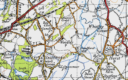 Old map of Woodley Green in 1940