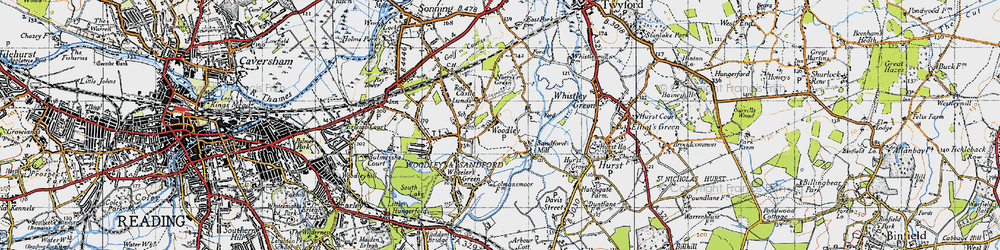 Old map of Woodley Green in 1940
