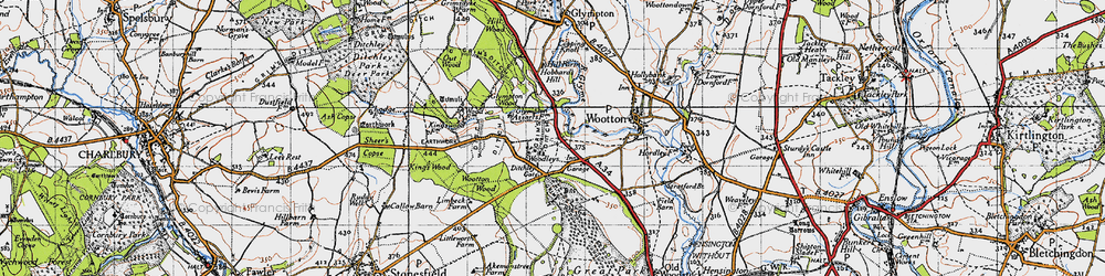 Old map of Woodleys in 1946