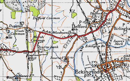 Old map of Bourne Bank in 1946