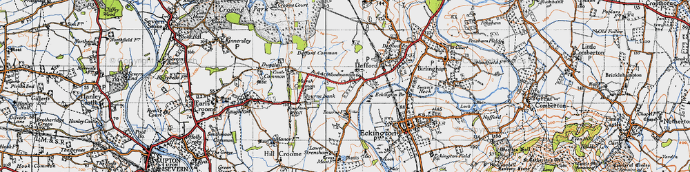 Old map of Bourne Bank in 1946