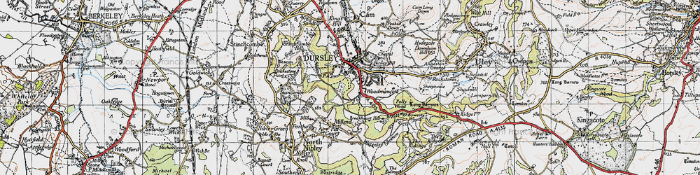 Old map of Woodmancote in 1946