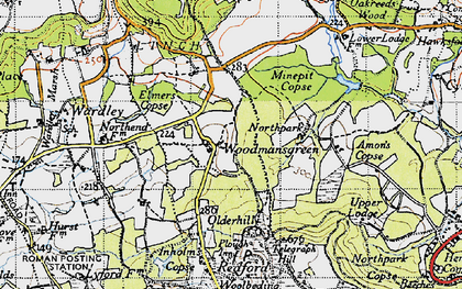 Old map of Woodmansgreen in 1940