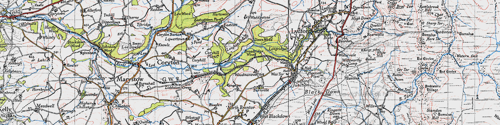 Old map of Burnville in 1946