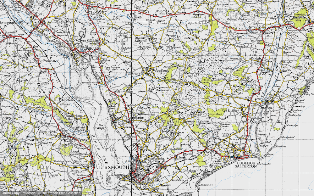 Old Map of Historic Map covering Lympstone Common in 1946