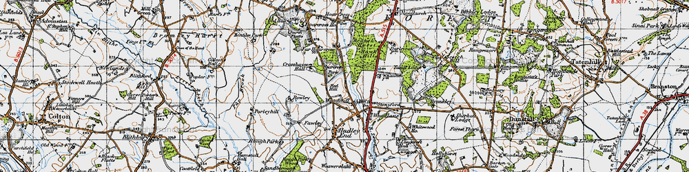 Old map of Woodmill in 1946