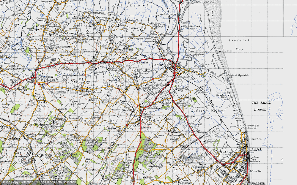 Old Map of Woodnesborough, 1947 in 1947