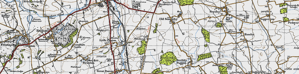 Old map of Boothby Great Wood in 1946