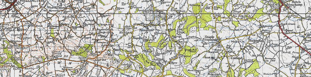 Old map of Adcombe Hill in 1946