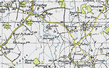 Old map of Woodrow in 1945