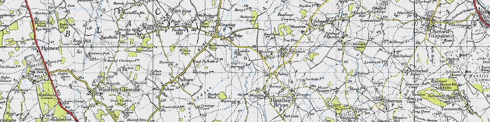 Old map of Woodrow in 1945