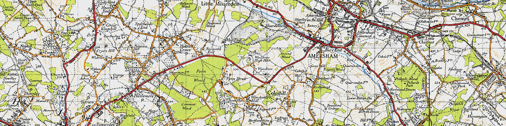 Old map of Woodrow in 1946