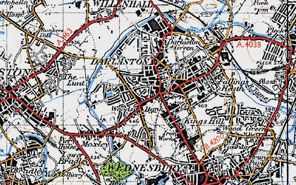 Old map of Woods Bank in 1946
